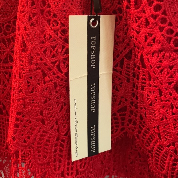 TOPSHOP Plunge Lace Peplum Top - Picture 5 of 8